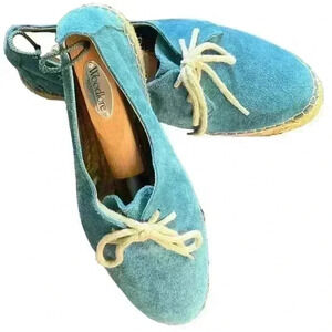 Blue suede women’s lace up espadrilles from Spain EUR size 41, US size 9.5